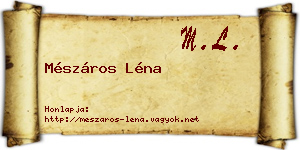 Mészáros Léna névjegykártya